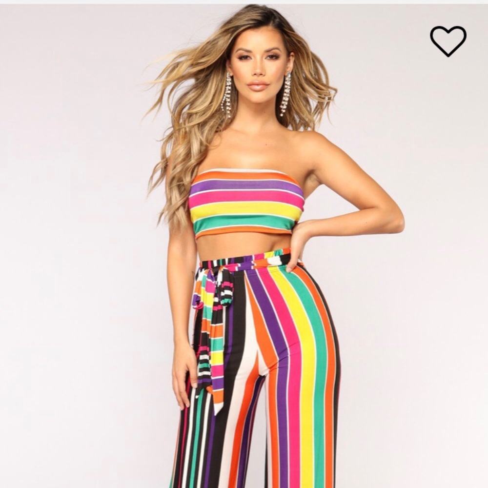 Matching striped two piece set